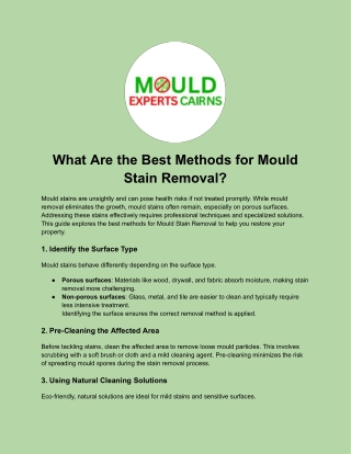 What are the best methods for mould stain removal?