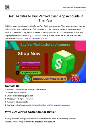 Best 14 Sites to Buy Verified Cash App Accounts in This Year