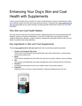 Enhancing Your Dog’s Skin and Coat Health with Supplements (2)