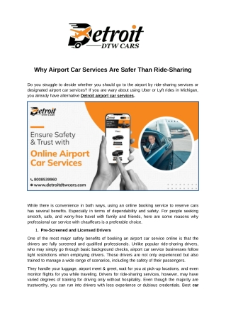 Why Airport Car Services Are Safer Than Ride-Sharing