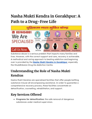 Nasha Mukti Kendra in Gorakhpur_ A Path to a Drug-Free Life