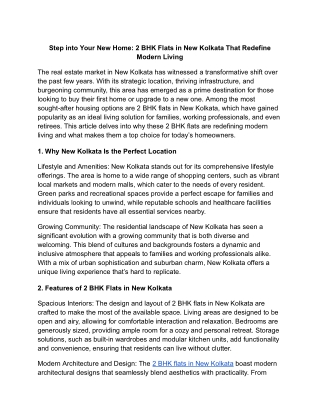 Step into Your New Home 2 BHK Flats in New Kolkata That Redefine Modern Living