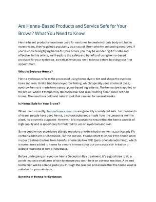 Iconic Brow N Wax- Are Henna-Based Products and Service Safe for Your Brows- What You Need to Know