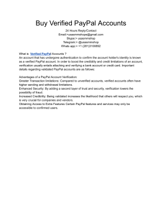 PDF Best Website to Buy Verified PayPal Accounts