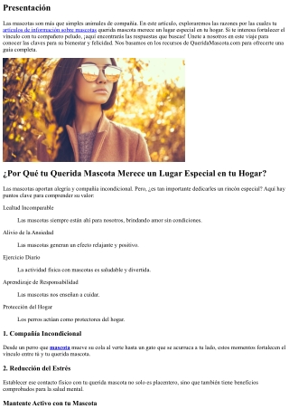 ¿Por Qué tu Querida Mascota Merece un Lugar Especial en tu Hogar?