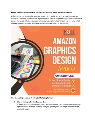 Elevate Your Online Presence with Highonrank