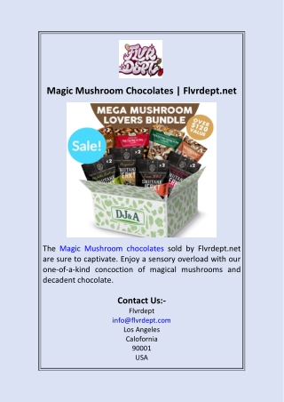 Magic Mushroom Chocolates  Flvrdept.net