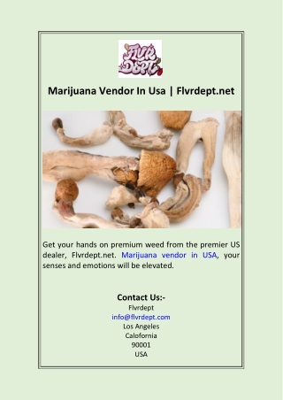 Marijuana Vendor In Usa  Flvrdept.net
