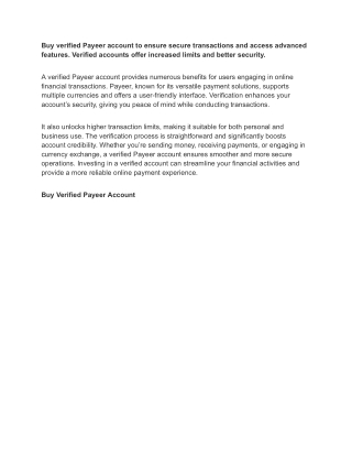 Buy verified Payeer account