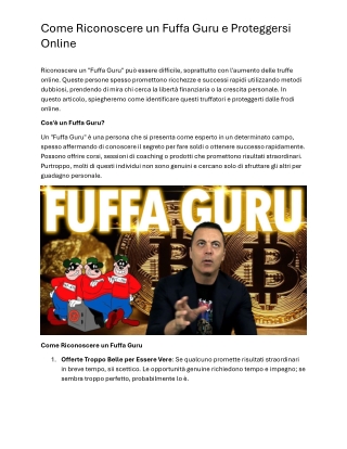 Come Riconoscere un Fuffa Guru e Proteggersi Online