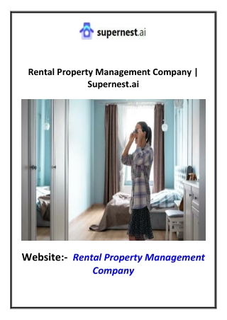 Rental Property Management Company  Supernest.ai