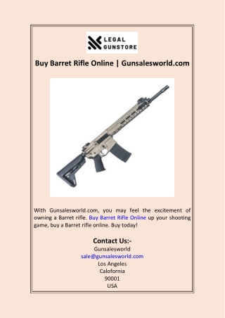 Buy Barret Rifle Online Gunsalesworld.com