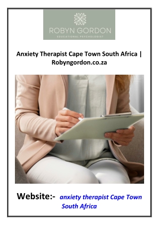 Anxiety Therapist Cape Town South Africa  Robyngordon.co.za