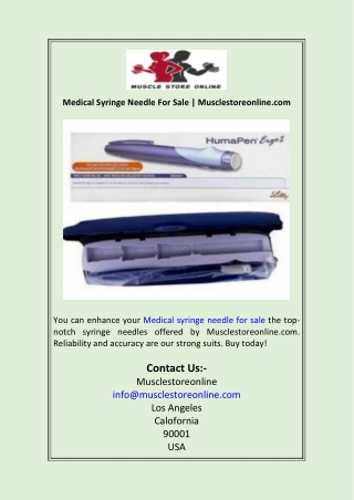 Medical Syringe Needle For Sale  Musclestoreonline.com