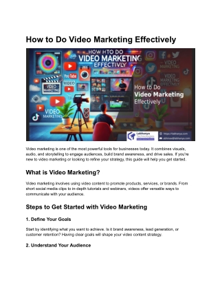 How to Do Video Marketing Effectively