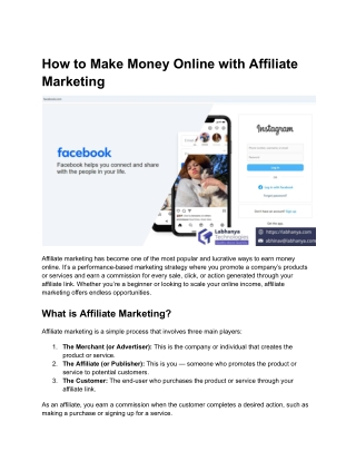 How to Make Money Online with Affiliate Marketing