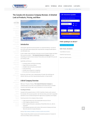 Essential Guide to Canada Life - IDC Insurance Review