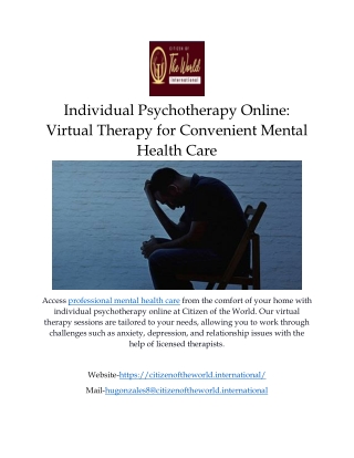 Individual Psychotherapy Online