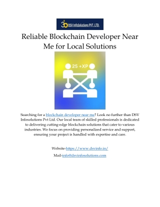 Reliable Blockchain Developer Near Me for Local Solutions