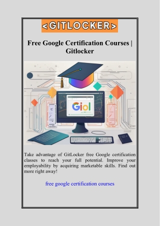 Free Google Certification Courses | Gitlocker