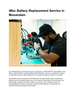 iMac Battery Replacement Service in Musandam