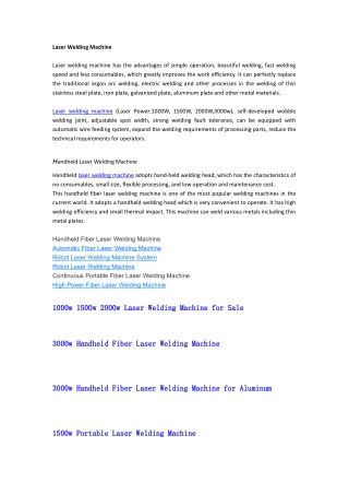 Laser Welding Machine