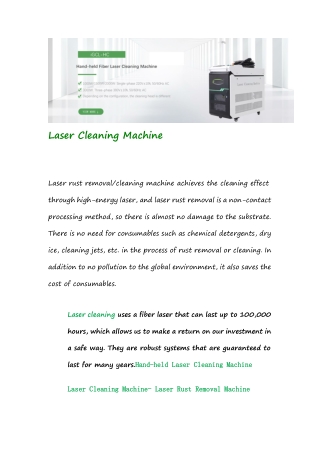 Laser Cleaning Machine
