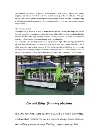 Automatic Edge Banding Machine for MDF PVC