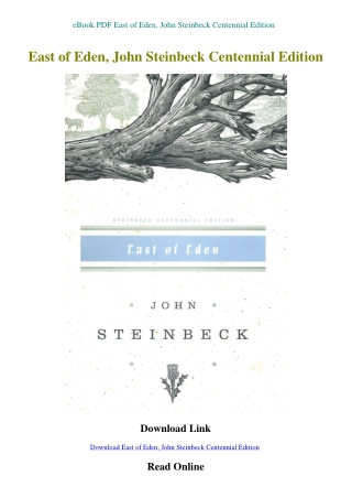 eBook PDF East of Eden  John Steinbeck Centennial Edition