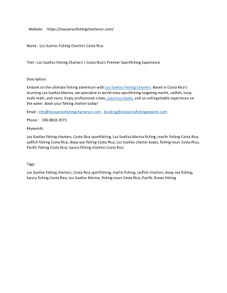 Los Suenos Fishing Charters Costa Rica