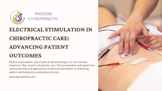 Advanced Chiropractic Electrical Stimulation Techniques