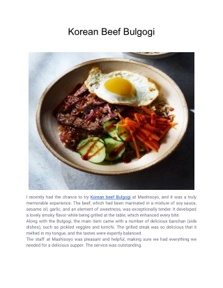 Korean Beef Bulgogi