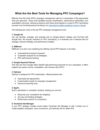 What Are the Best Tools for Managing PPC Campaigns