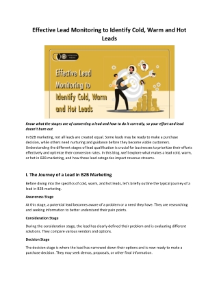 What Makes a Lead Cold, Warm, or Hot in B2B Marketing