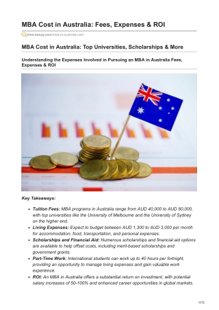 MBA Cost in Australia: Fees, Expenses & ROI