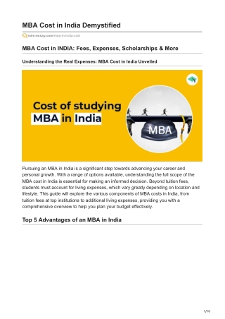 Unlocking the True Value: MBA Cost in India Demystified