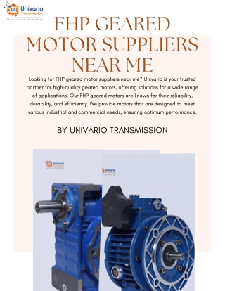 FHP geared motor suppliers near me