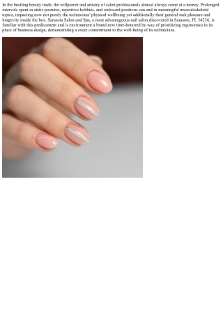 Sarasota Salon and Spa Prioritizes Technician Well-being with Ergonomic Workplac