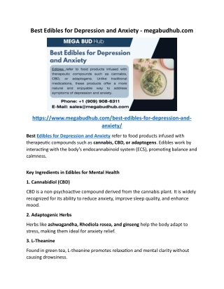 Best Edibles for Depression and Anxiety - megabudhub