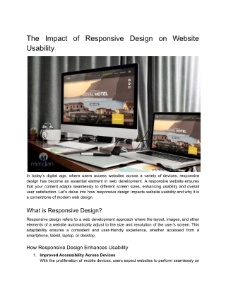 The Impact of Responsive Design on Website Usability