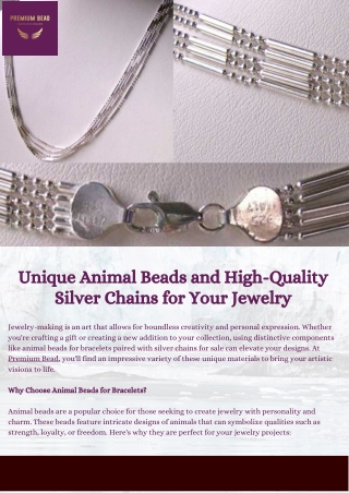 Premium Animal Beads and High-Quality Silver Chains for Every Style