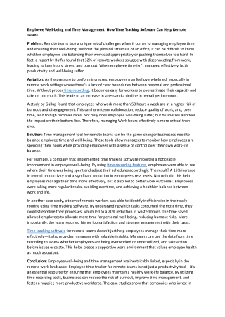 Boosting Employee Well-being with Time Tracking Software for Remote Teams