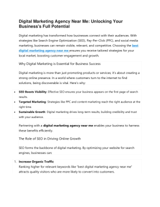 Digital Marketing Agency Near Me
