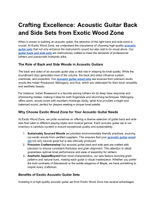 acoustic guitar back and side set