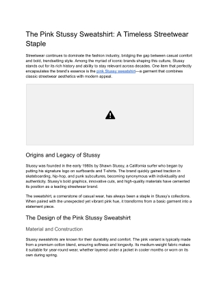 The Pink Stussy Sweatshirt_ A Timeless Streetwear Staple