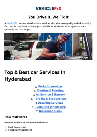 Top & Best Car Services & Repair In Hyderabad