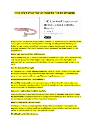 Truthjewel-Elevate Your Style with Hip-Hop Bling Bracelets