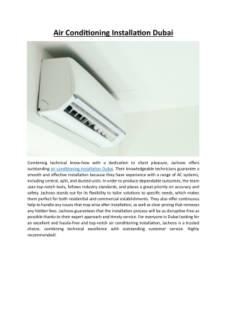 Air Conditioning Installation Dubai
