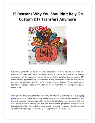 Five Useful Tips From Experts In DTF Transfers