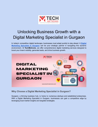 Digital Marketing Specialist in Gurgaon – Elevate Your Online Presence